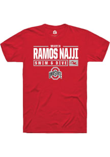 Maria Ramos Najji  Ohio State Buckeyes Red Rally NIL Stacked Box Short Sleeve T Shirt