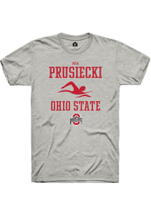 Mia Prusiecki  Ohio State Buckeyes Ash Rally NIL Sport Icon Short Sleeve T Shirt