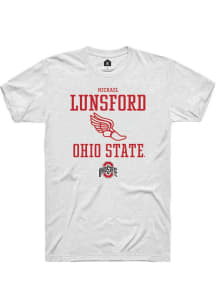 Michael Lunsford  Ohio State Buckeyes White Rally NIL Sport Icon Short Sleeve T Shirt