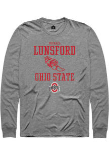 Michael Lunsford  Ohio State Buckeyes Graphite Rally NIL Sport Icon Long Sleeve T Shirt