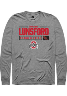 Michael Lunsford  Ohio State Buckeyes Graphite Rally NIL Stacked Box Long Sleeve T Shirt