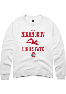 Mila Nikanorov  Rally Ohio State Buckeyes Mens White NIL Sport Icon Long Sleeve Crew Sweatshirt