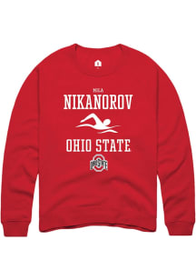 Mila Nikanorov  Rally Ohio State Buckeyes Mens Red NIL Sport Icon Long Sleeve Crew Sweatshirt