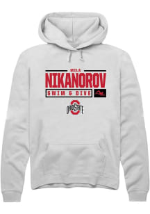 Mila Nikanorov  Rally Ohio State Buckeyes Mens White NIL Stacked Box Long Sleeve Hoodie