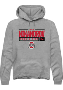 Mila Nikanorov  Rally Ohio State Buckeyes Mens Graphite NIL Stacked Box Long Sleeve Hoodie