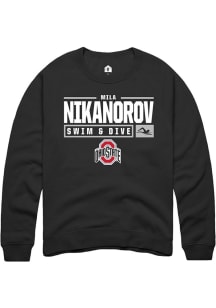 Mila Nikanorov  Rally Ohio State Buckeyes Mens Black NIL Stacked Box Long Sleeve Crew Sweatshirt