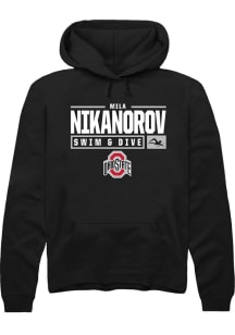 Mila Nikanorov  Rally Ohio State Buckeyes Mens Black NIL Stacked Box Long Sleeve Hoodie