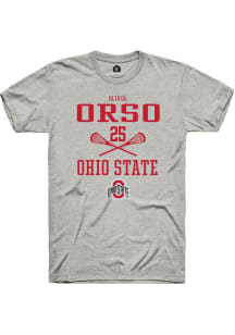Olivia Orso  Ohio State Buckeyes Ash Rally NIL Sport Icon Short Sleeve T Shirt