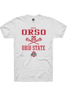 Olivia Orso  Ohio State Buckeyes White Rally NIL Sport Icon Short Sleeve T Shirt