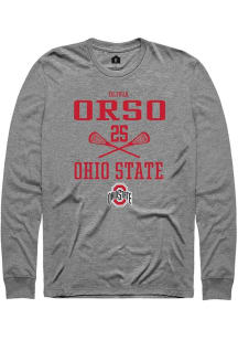 Olivia Orso  Ohio State Buckeyes Graphite Rally NIL Sport Icon Long Sleeve T Shirt