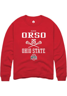 Olivia Orso  Rally Ohio State Buckeyes Mens Red NIL Sport Icon Long Sleeve Crew Sweatshirt