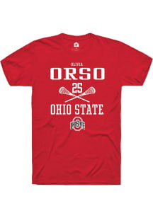 Olivia Orso  Ohio State Buckeyes Red Rally NIL Sport Icon Short Sleeve T Shirt