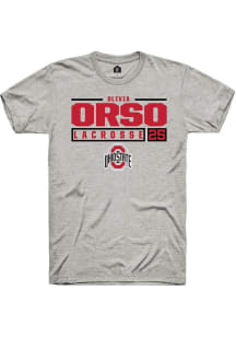 Olivia Orso  Ohio State Buckeyes Ash Rally NIL Stacked Box Short Sleeve T Shirt