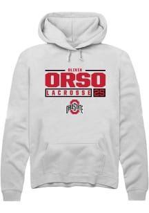 Olivia Orso  Rally Ohio State Buckeyes Mens White NIL Stacked Box Long Sleeve Hoodie