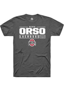 Olivia Orso  Ohio State Buckeyes Dark Grey Rally NIL Stacked Box Short Sleeve T Shirt