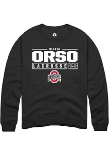 Olivia Orso  Rally Ohio State Buckeyes Mens Black NIL Stacked Box Long Sleeve Crew Sweatshirt