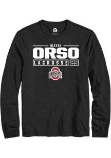 Olivia Orso  Ohio State Buckeyes Black Rally NIL Stacked Box Long Sleeve T Shirt