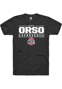 Olivia Orso  Ohio State Buckeyes Black Rally NIL Stacked Box Short Sleeve T Shirt
