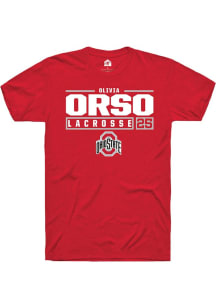 Olivia Orso  Ohio State Buckeyes Red Rally NIL Stacked Box Short Sleeve T Shirt