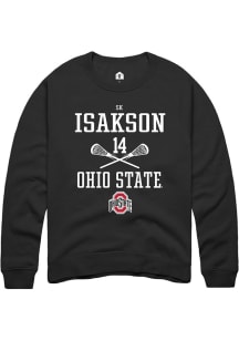 SK Isakson  Rally Ohio State Buckeyes Mens Black NIL Sport Icon Long Sleeve Crew Sweatshirt