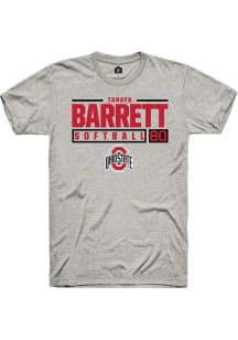 Tanaya Barrett  Ohio State Buckeyes Ash Rally NIL Stacked Box Short Sleeve T Shirt
