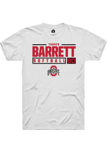 Tanaya Barrett  Ohio State Buckeyes White Rally NIL Stacked Box Short Sleeve T Shirt
