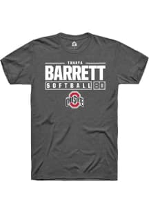 Tanaya Barrett  Ohio State Buckeyes Dark Grey Rally NIL Stacked Box Short Sleeve T Shirt