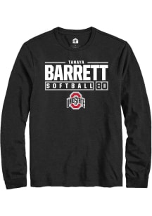 Tanaya Barrett  Ohio State Buckeyes Black Rally NIL Stacked Box Long Sleeve T Shirt
