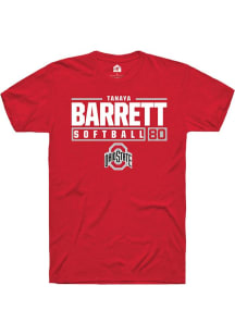 Tanaya Barrett  Ohio State Buckeyes Red Rally NIL Stacked Box Short Sleeve T Shirt