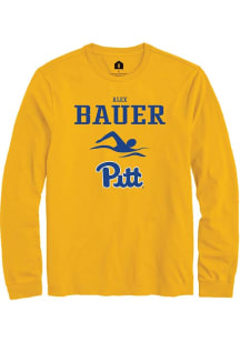 Alex Bauer  Pitt Panthers Gold Rally NIL Sport Icon Long Sleeve T Shirt