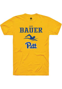 Alex Bauer  Pitt Panthers Gold Rally NIL Sport Icon Short Sleeve T Shirt