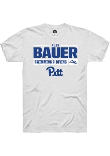 Alex Bauer  Pitt Panthers White Rally NIL Stacked Box Short Sleeve T Shirt