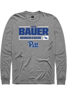 Alex Bauer  Pitt Panthers Graphite Rally NIL Stacked Box Long Sleeve T Shirt