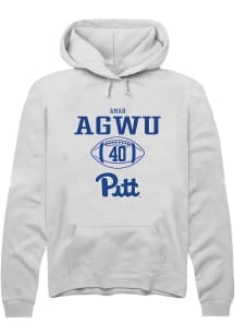 Amah Agwu  Rally Pitt Panthers Mens White NIL Sport Icon Long Sleeve Hoodie