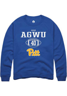 Amah Agwu  Rally Pitt Panthers Mens Blue NIL Sport Icon Long Sleeve Crew Sweatshirt