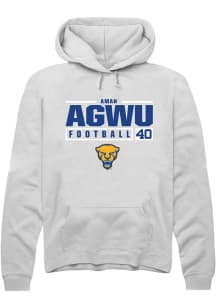 Amah Agwu  Rally Pitt Panthers Mens White NIL Stacked Box Long Sleeve Hoodie
