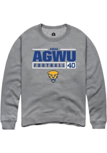 Amah Agwu  Rally Pitt Panthers Mens Graphite NIL Stacked Box Long Sleeve Crew Sweatshirt
