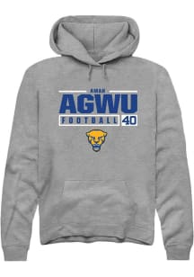 Amah Agwu  Rally Pitt Panthers Mens Graphite NIL Stacked Box Long Sleeve Hoodie