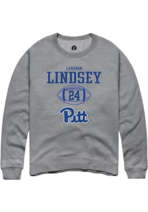 Cameron Lindsey  Rally Pitt Panthers Mens Graphite NIL Sport Icon Long Sleeve Crew Sweatshirt