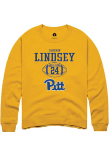 Cameron Lindsey  Rally Pitt Panthers Mens Gold NIL Sport Icon Long Sleeve Crew Sweatshirt
