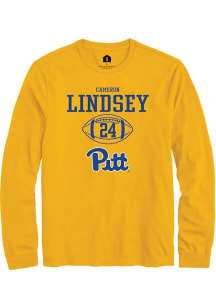 Cameron Lindsey  Pitt Panthers Gold Rally NIL Sport Icon Long Sleeve T Shirt