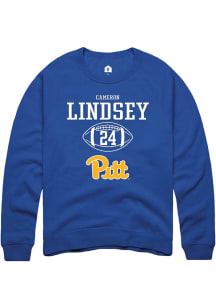 Cameron Lindsey  Rally Pitt Panthers Mens Blue NIL Sport Icon Long Sleeve Crew Sweatshirt