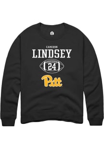 Cameron Lindsey  Rally Pitt Panthers Mens Black NIL Sport Icon Long Sleeve Crew Sweatshirt