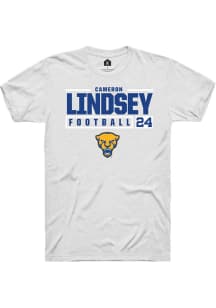 Cameron Lindsey  Pitt Panthers White Rally NIL Stacked Box Short Sleeve T Shirt