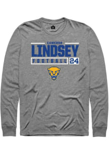 Cameron Lindsey  Pitt Panthers Graphite Rally NIL Stacked Box Long Sleeve T Shirt