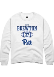 Davin Brewton  Rally Pitt Panthers Mens White NIL Sport Icon Long Sleeve Crew Sweatshirt