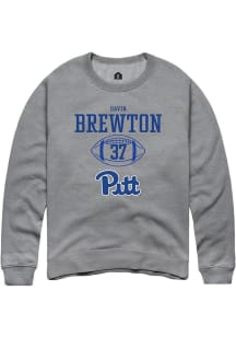 Davin Brewton  Rally Pitt Panthers Mens Graphite NIL Sport Icon Long Sleeve Crew Sweatshirt