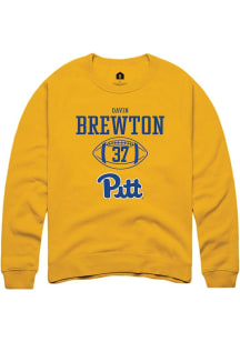 Davin Brewton  Rally Pitt Panthers Mens Gold NIL Sport Icon Long Sleeve Crew Sweatshirt