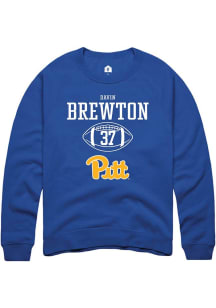 Davin Brewton  Rally Pitt Panthers Mens Blue NIL Sport Icon Long Sleeve Crew Sweatshirt