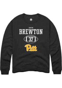 Davin Brewton  Rally Pitt Panthers Mens Black NIL Sport Icon Long Sleeve Crew Sweatshirt